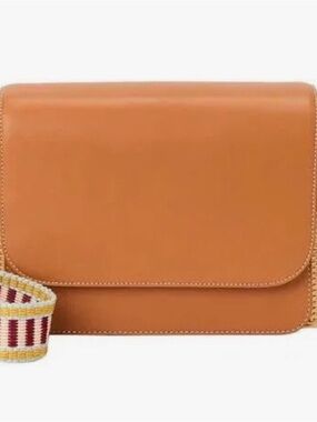 BMWT Jmaclaughing Cabbot Shoulder Bag | Tan Leather Crossbody Bag 2 straps